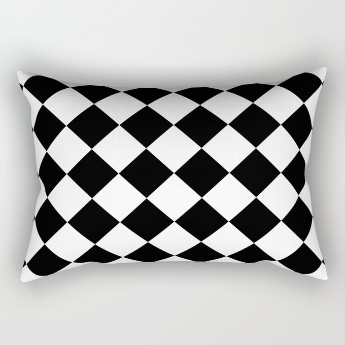 Diamond Black And White Rectangular Pillow
