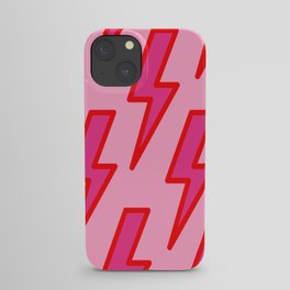 Pink and Red Y2k Lightning Bolt Wallpaper - Preppy Aesthetic iPhone Case