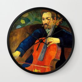 Paul Gauguin "The Cellist (Portrait of Upaupa Schekluthe)" Wall Clock