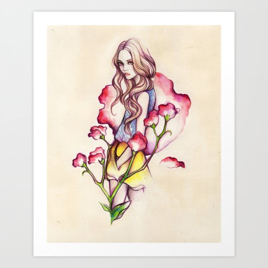 Birth Flower IV - Sweet Pea Art Print