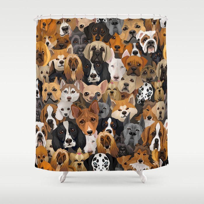 Seamless pattern cute dogs Shower Curtain