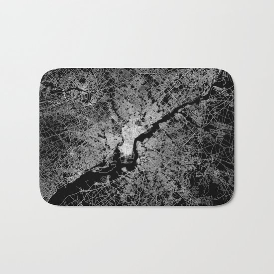 philadelphia map Bath Mat