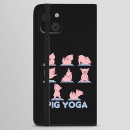 Pig Yoga Cute Pigs Doing Sport Pig Yoga iPhone Wallet Case