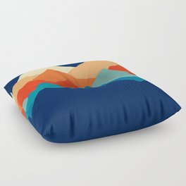 Retro 70s and 80s Classic Vintage Palette Mid-Century Minimalist Mountains Abstract Art Floor Pillow