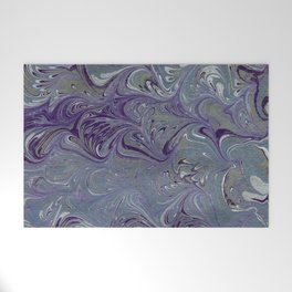 Purple, Blue, & Green Marbled Welcome Mat