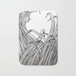 Ruminations on a Love Squandered No. 2 Bath Mat | Black and White, Abstract, Nature, Graphic Design, Painting 