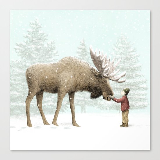 Winter Moose Canvas Print