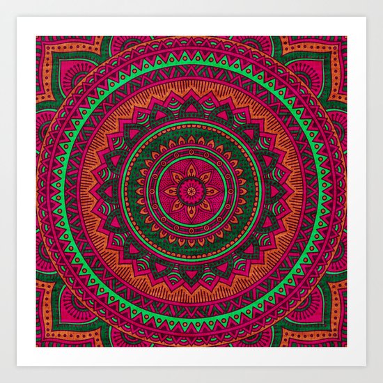 Hippie mandala 64 Art Print