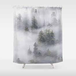 Forest In The Sky - Redwood National Park Foggy Trees Shower Curtain