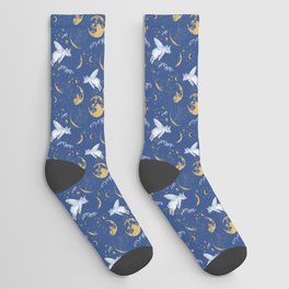 Celestial Pigs lunar blue Socks