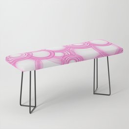 Nion - Colorful Geometric Abstract Circle Art Design Pattern in Pink Bench