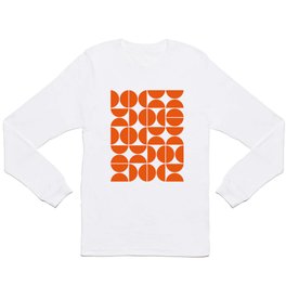 Mid Century Modern Geometric 04 Orange Long Sleeve T-shirt