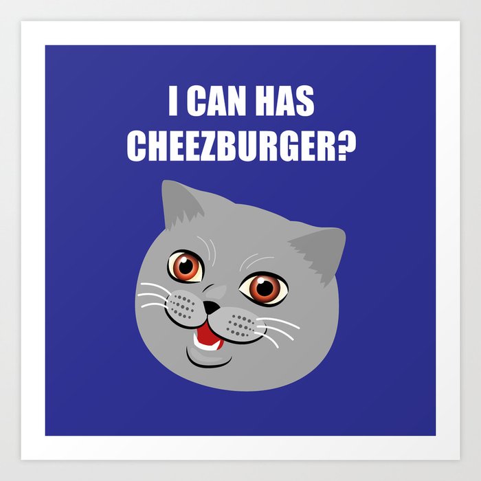 Funny Cat Meme I Can Has Cheezburger? Art Print