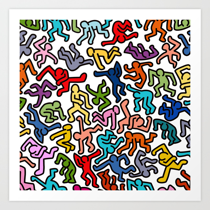 Homage To Keith Haring Color Art Print By Summer Sadness Society6