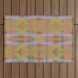 Bold Cyber Midcentury Modern Geometric Abstract Pattern Outdoor Rug