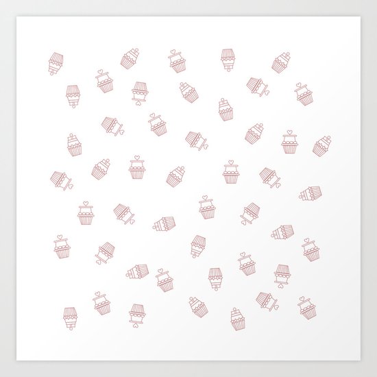 Cupcakes Pattern Art Print