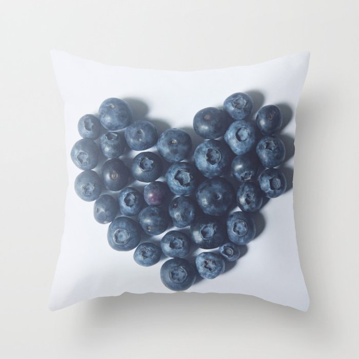Blueberry Love Throw Pillow