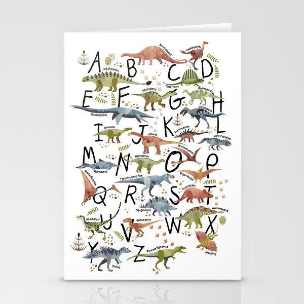 Dinosaur Alphabet for Kids Stationery Cards
