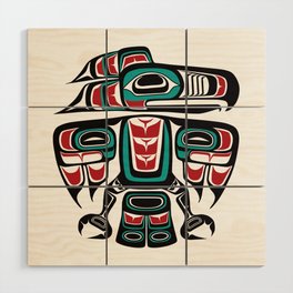 Haida Tlingit Native Raven Totem Wood Wall Art