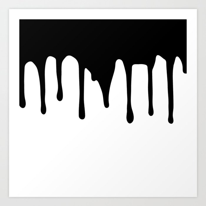 Black and white paint drip wallpaper painting