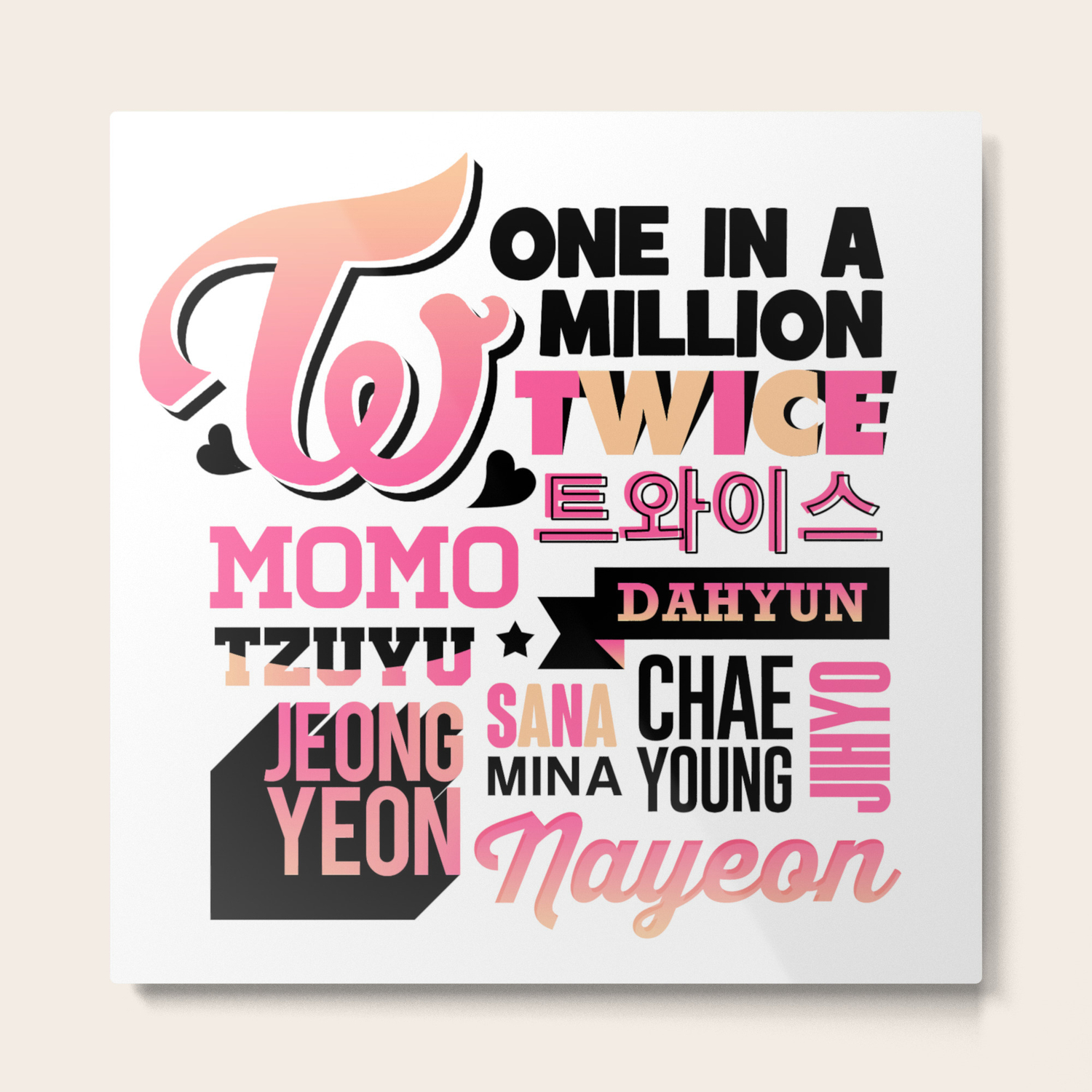 Twice Font Collage Metal Print By Skeletonvenus Society6