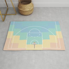 Pastel Colors Basketball Court | Shoot Hoops Streetball  Area & Throw Rug