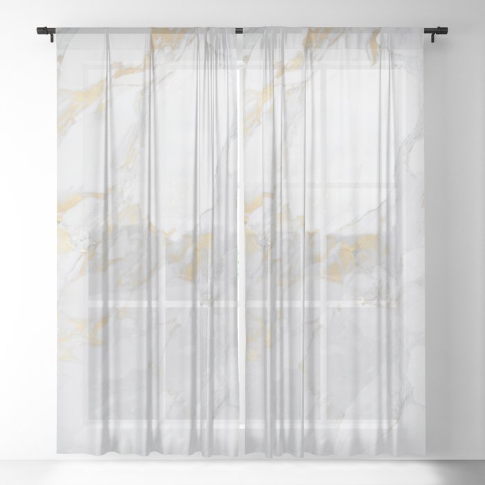 Marble with Gold Sheer Curtain
