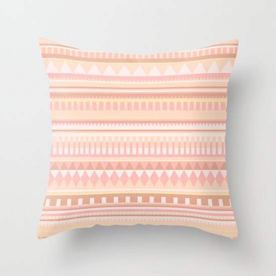 Peach Pattern Throw Pillow
