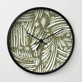 Organic Hand Drawn Foliage Wall Clock