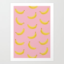 Banana in pink Art Print