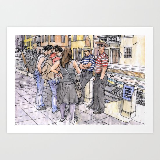 Turiste a Venezia Art Print