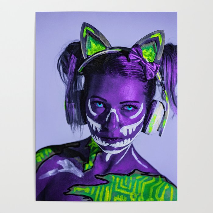 Cat Girl In Neon City ver lV Poster for Sale by ShioriShop