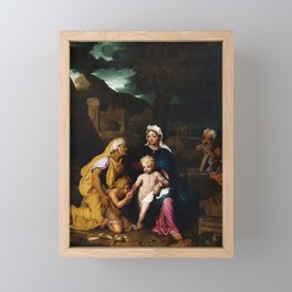 The Holy Family With Saint Elisabeth And The Infant John The Baptist,Noël Nicolas Coypel Framed Mini Art Print