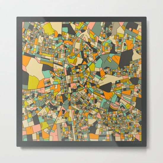 LUSAKA MAP Metal Print