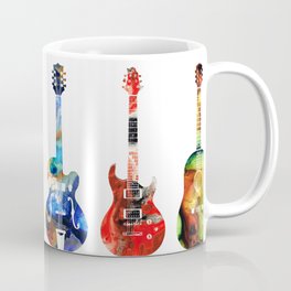 Guitar Threesome - Colorful Guitars By Sharon Cummings Coffee Mug