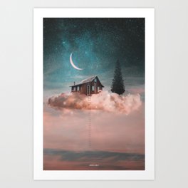 Dreamer on clouds Art Print