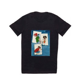 3 girl square T-shirt | Hardcorepunk, Grunge, Nirvana, Devil, Girl, Painting, Female, Illustration, Comic, Cartoon 