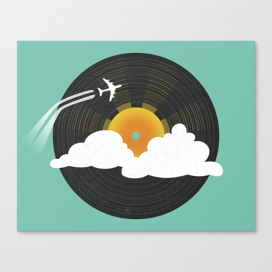 Sunburst Records Canvas Print