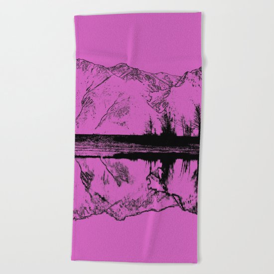 Knik River Mts. Pop Art - 5 Beach Towel