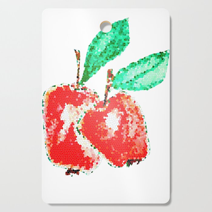 Two red apples pixel art Cutting Board