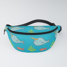 Narwhal Underwater Creatures Pattern | Ocean Theme Fanny Pack