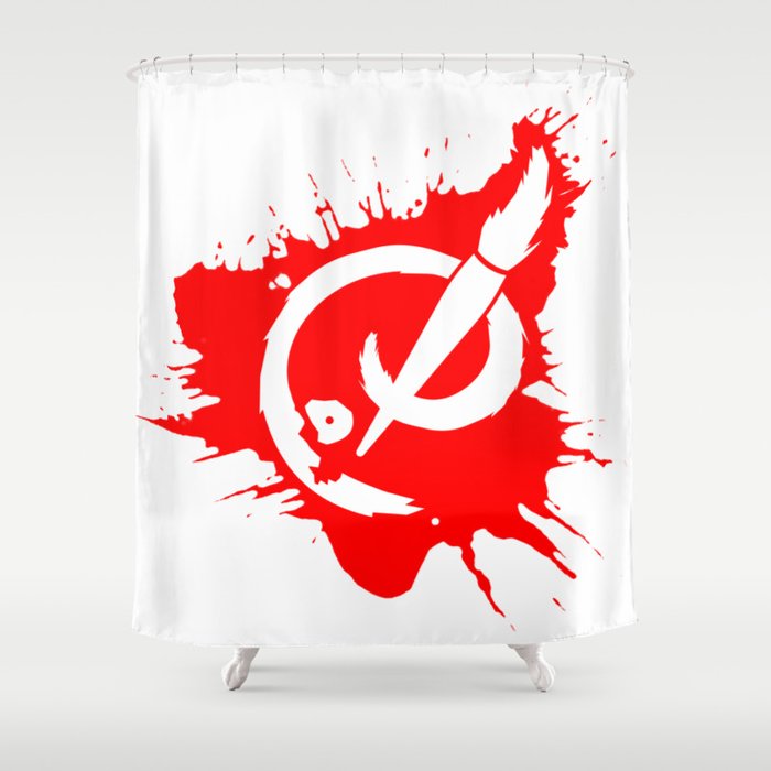 Badass Art Group v3 - Red Shower Curtain
