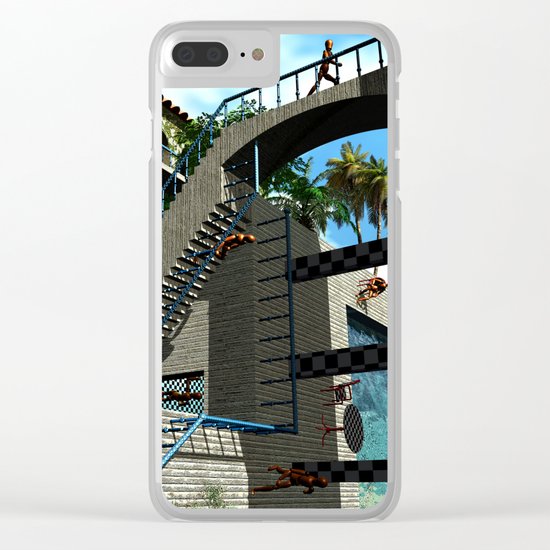 Optical Illusion - Tribute to Escher Clear iPhone Case