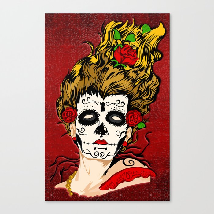 The Dead Skull Face Painting Canvas Print By Digitalizedteam