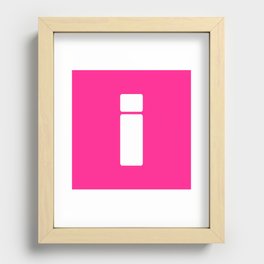 i (White & Dark Pink Letter) Recessed Framed Print