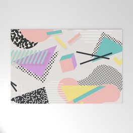 80s / 90s RETRO ABSTRACT PASTEL SHAPE PATTERN Welcome Mat