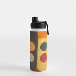 African Abstract - Minimalist Midcentury shapes pattern  Water Bottle