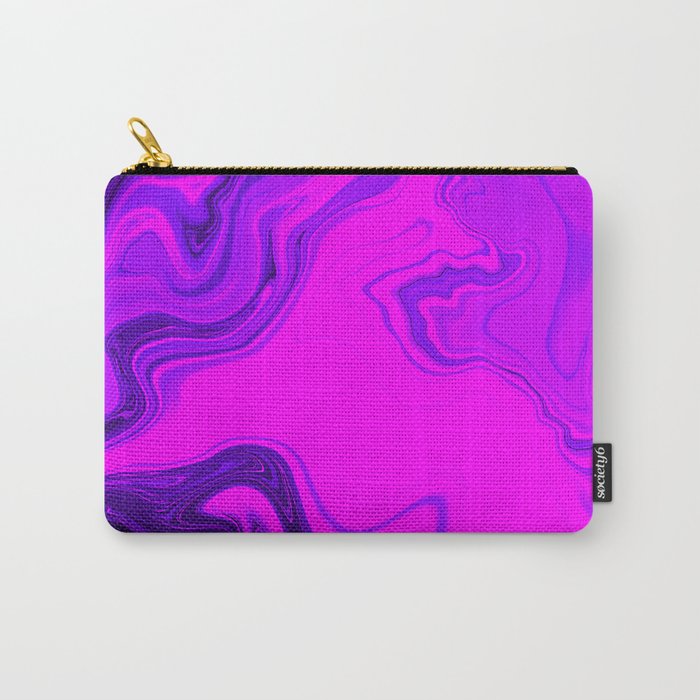 Liquid Color Marble Purple and Pink Carry-All Pouch