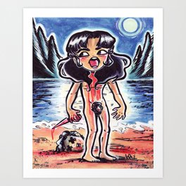 Meet Me Down by the Lake after Midnight Art Print | Movies & TV, Illustration, Scary, Pop Art 