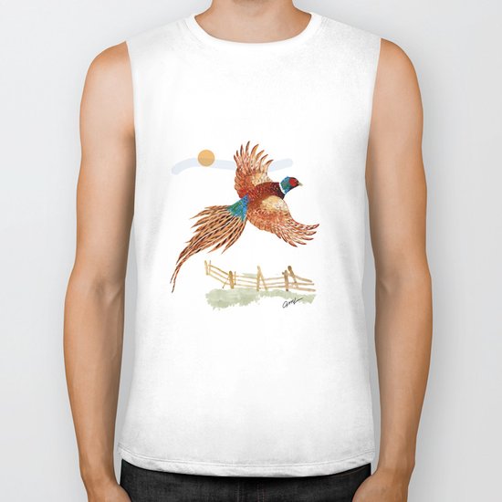 male pheasant Biker Tank